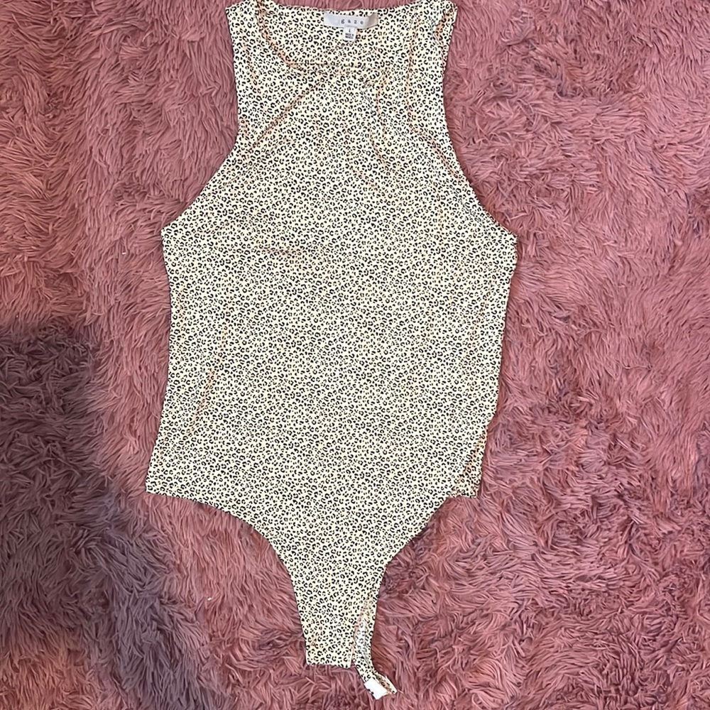 Animal print body suit (thong).